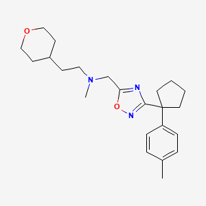 N-methyl-N-({3-[1-(4-methylphenyl)cyclopentyl]-1,2,4-oxadiazol-5-yl}methyl)-2-(tetrahydro-2H-pyran-4-yl)ethanamine