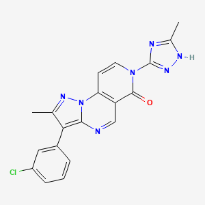 molecular formula C19H14ClN7O B5163511 3-(3-chlorophenyl)-2-methyl-7-(5-methyl-4H-1,2,4-triazol-3-yl)pyrazolo[1,5-a]pyrido[3,4-e]pyrimidin-6(7H)-one 