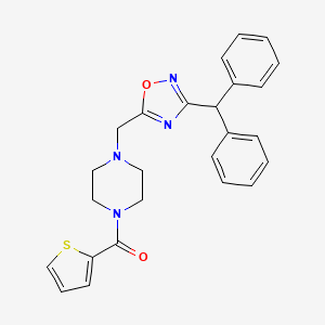 molecular formula C25H24N4O2S B5163531 1-{[3-(diphenylmethyl)-1,2,4-oxadiazol-5-yl]methyl}-4-(2-thienylcarbonyl)piperazine 