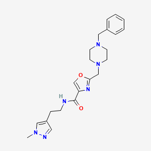 2-[(4-benzyl-1-piperazinyl)methyl]-N-[2-(1-methyl-1H-pyrazol-4-yl)ethyl]-1,3-oxazole-4-carboxamide