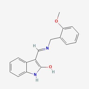 molecular formula C17H16N2O2 B5163558 3-{[(2-methoxybenzyl)amino]methylene}-1,3-dihydro-2H-indol-2-one 