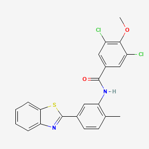 molecular formula C22H16Cl2N2O2S B5163563 N-[5-(1,3-benzothiazol-2-yl)-2-methylphenyl]-3,5-dichloro-4-methoxybenzamide 
