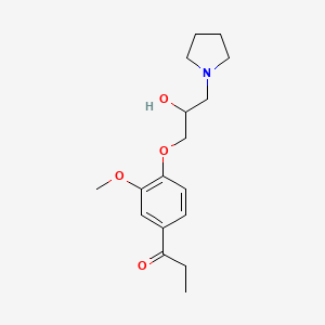 molecular formula C17H25NO4 B5163568 1-{4-[2-hydroxy-3-(1-pyrrolidinyl)propoxy]-3-methoxyphenyl}-1-propanone 