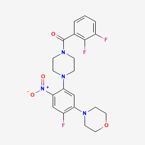 molecular formula C21H21F3N4O4 B5163579 4-{5-[4-(2,3-difluorobenzoyl)-1-piperazinyl]-2-fluoro-4-nitrophenyl}morpholine 