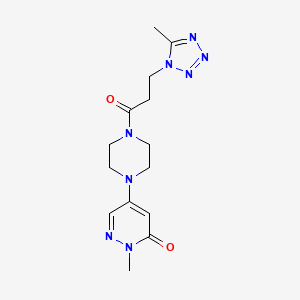 molecular formula C14H20N8O2 B5163586 2-methyl-5-{4-[3-(5-methyl-1H-tetrazol-1-yl)propanoyl]-1-piperazinyl}-3(2H)-pyridazinone 