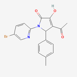 molecular formula C18H15BrN2O3 B5163589 4-acetyl-1-(5-bromo-2-pyridinyl)-3-hydroxy-5-(4-methylphenyl)-1,5-dihydro-2H-pyrrol-2-one 