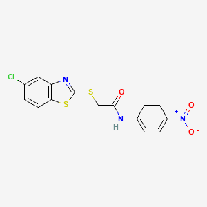 molecular formula C15H10ClN3O3S2 B5163596 2-[(5-chloro-1,3-benzothiazol-2-yl)thio]-N-(4-nitrophenyl)acetamide 