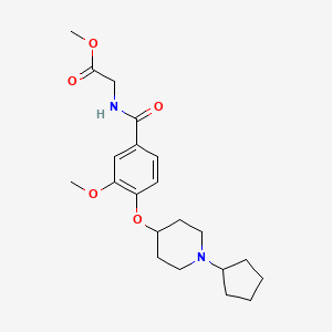 molecular formula C21H30N2O5 B5163599 methyl N-{4-[(1-cyclopentyl-4-piperidinyl)oxy]-3-methoxybenzoyl}glycinate 