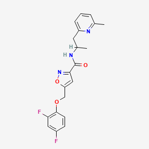 molecular formula C20H19F2N3O3 B5163623 5-[(2,4-difluorophenoxy)methyl]-N-[1-methyl-2-(6-methyl-2-pyridinyl)ethyl]-3-isoxazolecarboxamide 