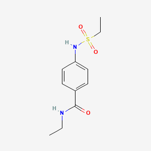molecular formula C11H16N2O3S B5163636 N-ethyl-4-[(ethylsulfonyl)amino]benzamide 