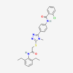 2-chloro-N-{4-[5-({2-[(2,6-diethylphenyl)amino]-2-oxoethyl}thio)-4-methyl-4H-1,2,4-triazol-3-yl]phenyl}benzamide