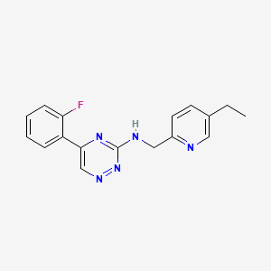 N-[(5-ethyl-2-pyridinyl)methyl]-5-(2-fluorophenyl)-1,2,4-triazin-3-amine