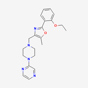 molecular formula C21H25N5O2 B5163695 2-(4-{[2-(2-ethoxyphenyl)-5-methyl-1,3-oxazol-4-yl]methyl}-1-piperazinyl)pyrazine 