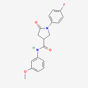 molecular formula C18H17FN2O3 B5163725 1-(4-fluorophenyl)-N-(3-methoxyphenyl)-5-oxo-3-pyrrolidinecarboxamide 