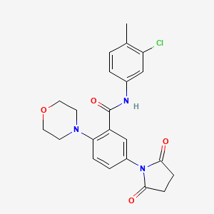 molecular formula C22H22ClN3O4 B5163739 N-(3-chloro-4-methylphenyl)-5-(2,5-dioxo-1-pyrrolidinyl)-2-(4-morpholinyl)benzamide 