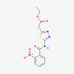 molecular formula C13H12N4O5S B5163755 ethyl {5-[(2-nitrobenzoyl)amino]-1,3,4-thiadiazol-2-yl}acetate 