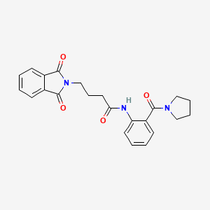 molecular formula C23H23N3O4 B5163759 4-(1,3-dioxo-1,3-dihydro-2H-isoindol-2-yl)-N-[2-(1-pyrrolidinylcarbonyl)phenyl]butanamide CAS No. 6053-54-9