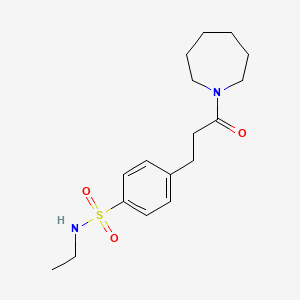 molecular formula C17H26N2O3S B5163788 4-[3-(1-azepanyl)-3-oxopropyl]-N-ethylbenzenesulfonamide 