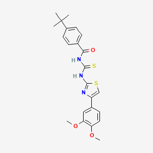 molecular formula C23H25N3O3S2 B5163796 4-tert-butyl-N-({[4-(3,4-dimethoxyphenyl)-1,3-thiazol-2-yl]amino}carbonothioyl)benzamide 