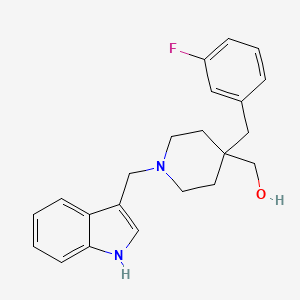 molecular formula C22H25FN2O B5163808 [4-(3-fluorobenzyl)-1-(1H-indol-3-ylmethyl)-4-piperidinyl]methanol 