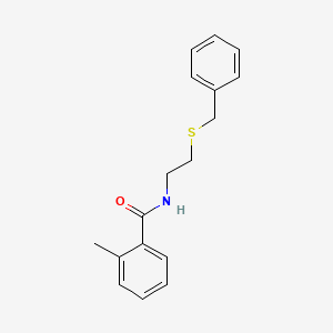 molecular formula C17H19NOS B5163839 N-[2-(benzylthio)ethyl]-2-methylbenzamide 