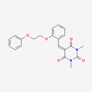 molecular formula C21H20N2O5 B5163855 1,3-dimethyl-5-[2-(2-phenoxyethoxy)benzylidene]-2,4,6(1H,3H,5H)-pyrimidinetrione 