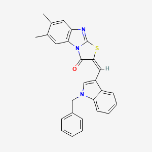 2-[(1-benzyl-1H-indol-3-yl)methylene]-6,7-dimethyl[1,3]thiazolo[3,2-a]benzimidazol-3(2H)-one