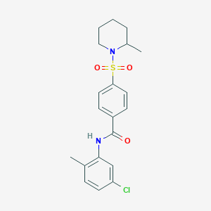 molecular formula C20H23ClN2O3S B5163893 N-(5-chloro-2-methylphenyl)-4-[(2-methyl-1-piperidinyl)sulfonyl]benzamide 