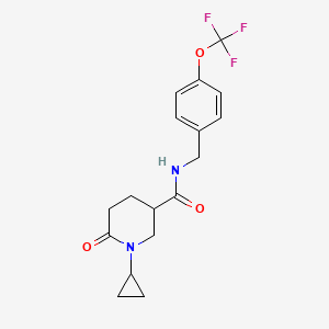 molecular formula C17H19F3N2O3 B5163920 1-cyclopropyl-6-oxo-N-[4-(trifluoromethoxy)benzyl]-3-piperidinecarboxamide 