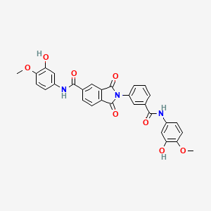 molecular formula C30H23N3O8 B5163926 N-(3-hydroxy-4-methoxyphenyl)-2-(3-{[(3-hydroxy-4-methoxyphenyl)amino]carbonyl}phenyl)-1,3-dioxo-5-isoindolinecarboxamide 