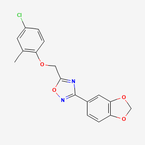 molecular formula C17H13ClN2O4 B5163936 3-(1,3-benzodioxol-5-yl)-5-[(4-chloro-2-methylphenoxy)methyl]-1,2,4-oxadiazole 