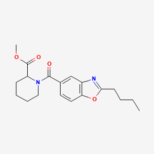 molecular formula C19H24N2O4 B5163942 methyl 1-[(2-butyl-1,3-benzoxazol-5-yl)carbonyl]-2-piperidinecarboxylate 