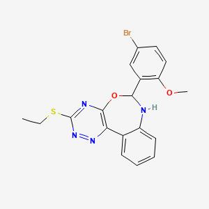 molecular formula C19H17BrN4O2S B5163950 6-(5-bromo-2-methoxyphenyl)-3-(ethylthio)-6,7-dihydro[1,2,4]triazino[5,6-d][3,1]benzoxazepine 