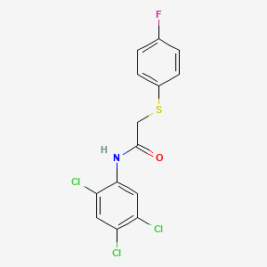 molecular formula C14H9Cl3FNOS B5163971 2-[(4-fluorophenyl)thio]-N-(2,4,5-trichlorophenyl)acetamide 