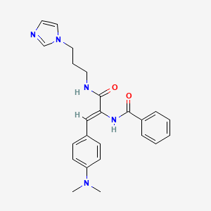 molecular formula C24H27N5O2 B5163985 N-[2-[4-(dimethylamino)phenyl]-1-({[3-(1H-imidazol-1-yl)propyl]amino}carbonyl)vinyl]benzamide 