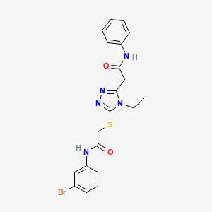 molecular formula C20H20BrN5O2S B5164048 2-{[5-(2-anilino-2-oxoethyl)-4-ethyl-4H-1,2,4-triazol-3-yl]thio}-N-(3-bromophenyl)acetamide 