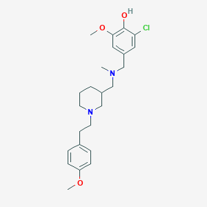 molecular formula C24H33ClN2O3 B5164076 2-chloro-6-methoxy-4-{[({1-[2-(4-methoxyphenyl)ethyl]-3-piperidinyl}methyl)(methyl)amino]methyl}phenol 