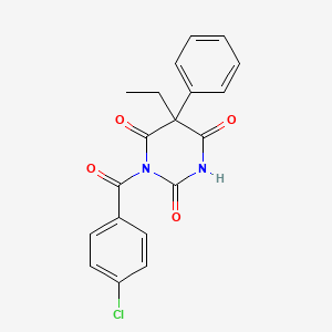 molecular formula C19H15ClN2O4 B5164097 1-(4-chlorobenzoyl)-5-ethyl-5-phenyl-2,4,6(1H,3H,5H)-pyrimidinetrione 