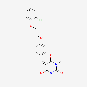 molecular formula C21H19ClN2O5 B5164105 5-{4-[2-(2-chlorophenoxy)ethoxy]benzylidene}-1,3-dimethyl-2,4,6(1H,3H,5H)-pyrimidinetrione 