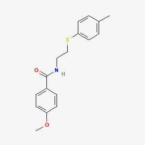 molecular formula C17H19NO2S B5164110 4-methoxy-N-{2-[(4-methylphenyl)thio]ethyl}benzamide 