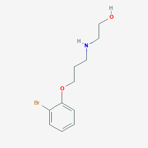 molecular formula C11H16BrNO2 B5164138 2-{[3-(2-bromophenoxy)propyl]amino}ethanol 