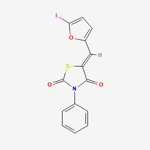 molecular formula C14H8INO3S B5164175 5-[(5-iodo-2-furyl)methylene]-3-phenyl-1,3-thiazolidine-2,4-dione 