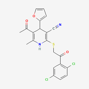 molecular formula C21H16Cl2N2O3S B5164185 5-acetyl-2-{[2-(2,5-dichlorophenyl)-2-oxoethyl]thio}-4-(2-furyl)-6-methyl-1,4-dihydro-3-pyridinecarbonitrile 