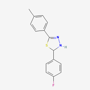 molecular formula C15H13FN2S B5164195 2-(4-fluorophenyl)-5-(4-methylphenyl)-2,3-dihydro-1,3,4-thiadiazole 