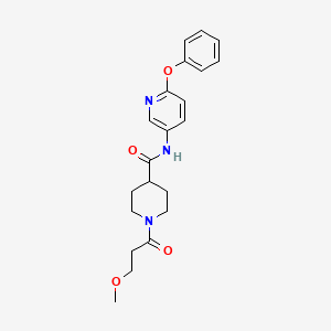 molecular formula C21H25N3O4 B5164207 1-(3-methoxypropanoyl)-N-(6-phenoxy-3-pyridinyl)-4-piperidinecarboxamide 