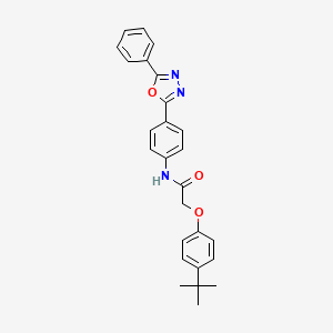2-(4-tert-butylphenoxy)-N-[4-(5-phenyl-1,3,4-oxadiazol-2-yl)phenyl]acetamide