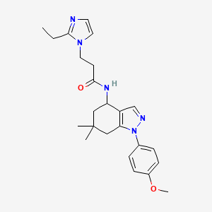 molecular formula C24H31N5O2 B5164249 3-(2-ethyl-1H-imidazol-1-yl)-N-[1-(4-methoxyphenyl)-6,6-dimethyl-4,5,6,7-tetrahydro-1H-indazol-4-yl]propanamide 