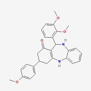 molecular formula C28H28N2O4 B5164254 11-(2,3-dimethoxyphenyl)-3-(4-methoxyphenyl)-2,3,4,5,10,11-hexahydro-1H-dibenzo[b,e][1,4]diazepin-1-one 