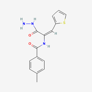 molecular formula C15H15N3O2S B5164259 N-[1-(hydrazinocarbonyl)-2-(2-thienyl)vinyl]-4-methylbenzamide 