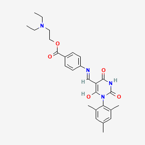 molecular formula C27H32N4O5 B5164268 2-(diethylamino)ethyl 4-{[(1-mesityl-2,4,6-trioxotetrahydro-5(2H)-pyrimidinylidene)methyl]amino}benzoate 